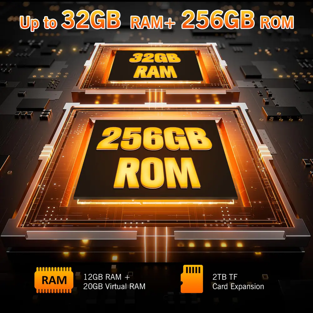 FOSSIBOT DT3 feature graphic: Up fio 3c RAM 256GB ROM