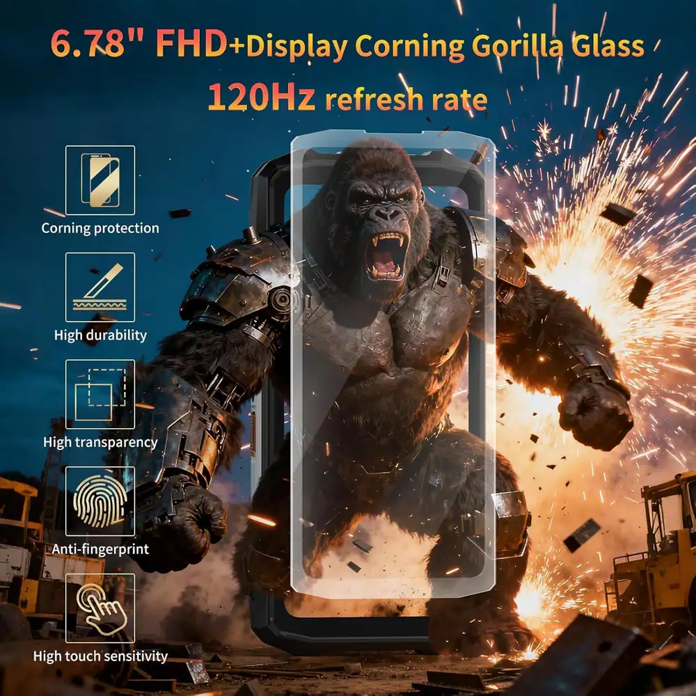 FOSSIBOT F113 feature graphic: 6.78 FH D+Display Corning Goria 61.