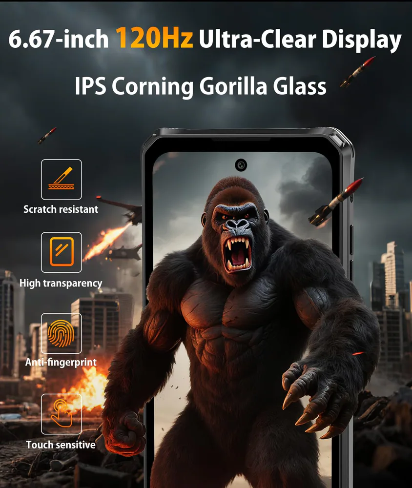 FOSSIBOT F114 feature graphic: 6.67-inch 120Hz Ultra-Clear Display